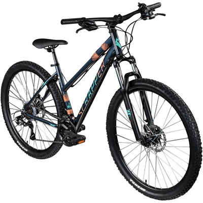 Scrapper Mountainbike 27.5 EXALTA 3.2 21 S, 21 Gang Shimano TY300 Schaltwerk, Kettenschaltung, Mountainbike Damen und Herren ab 170 cm Fahrrad MTB Hardtail