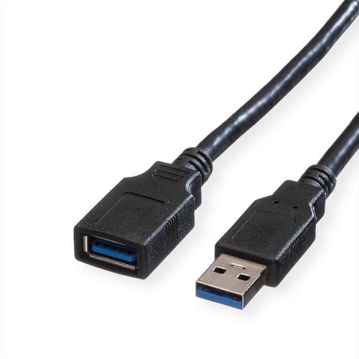ROLINE USB 3.2 Gen 1 Kabel Typ A-A ST/BU USB-Kabel USB 3 Typ A Männlich (Stecker) USB 3 Typ A Weiblich (Buchse) (80.0 cm)