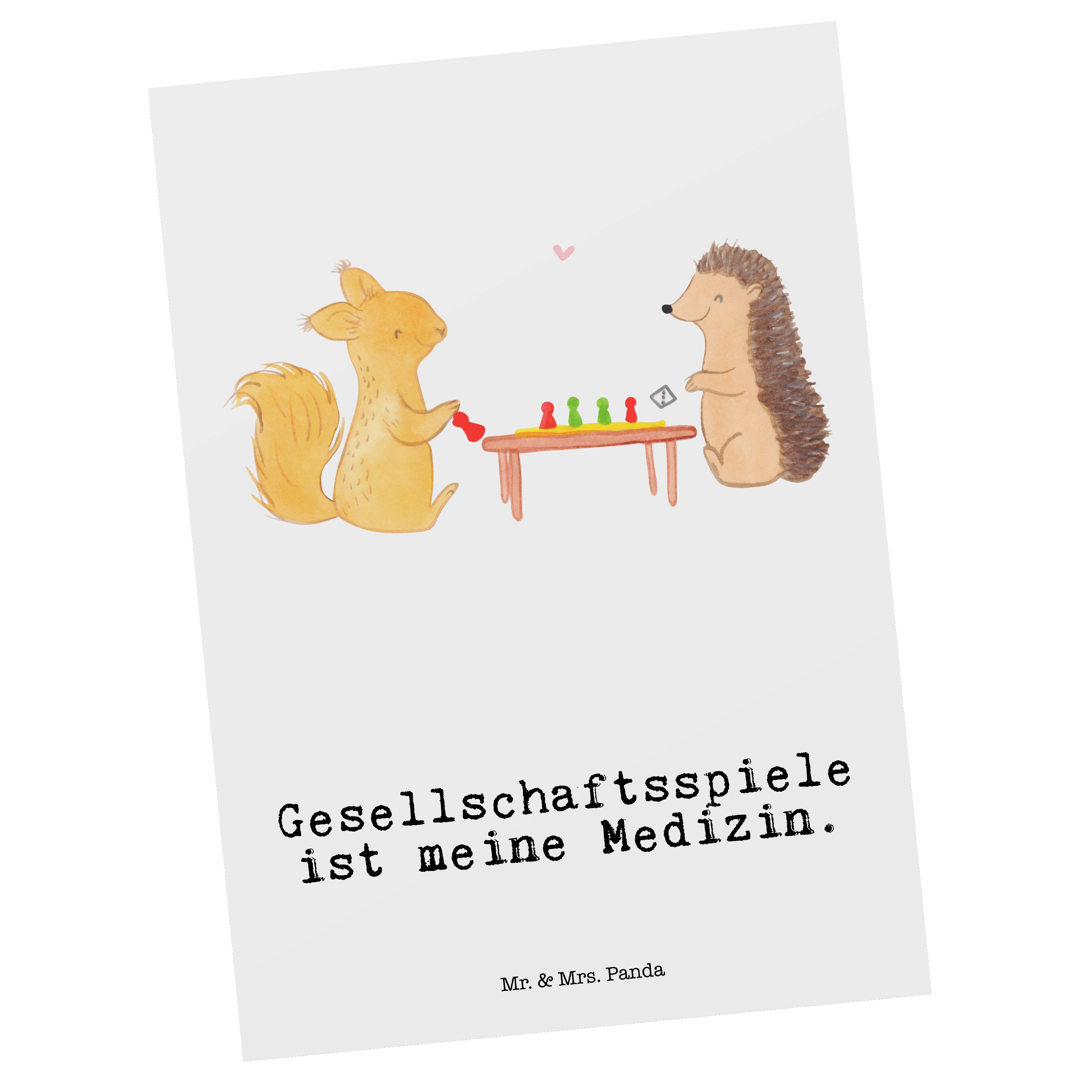 Mr. & Mrs. Panda Postkarte Gesellschaftsspiele Medizin Spieleabe - - Eichhörnchen Geschenk, Weiß