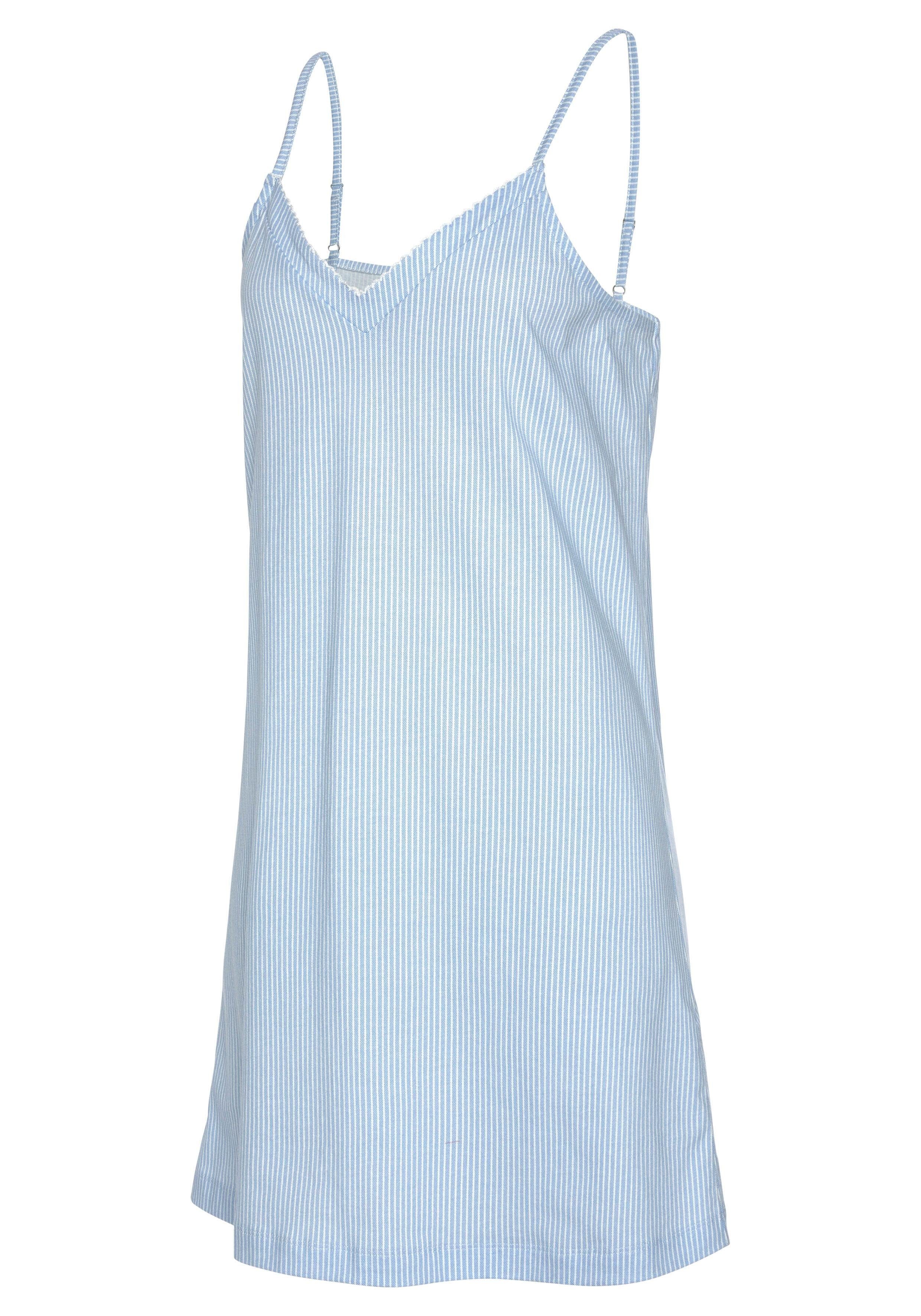 Vivance Dreams Negligé (1-teilig) mit feinem Karo-Muster und Häkelkante