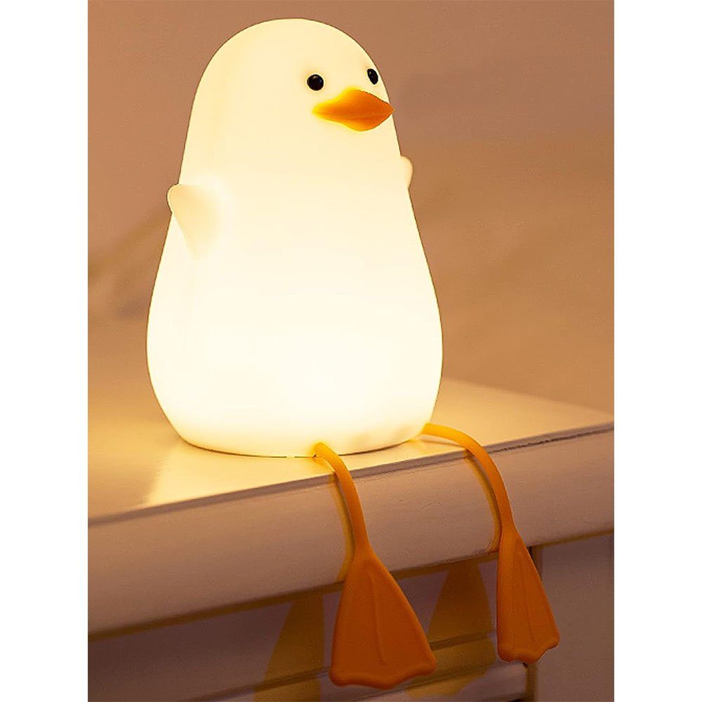 Schreibtischlampe niedliche Kinderzimmer-Nachtlicht, LED MOUTEN Duck Ammon Silikon-Entenlampe
