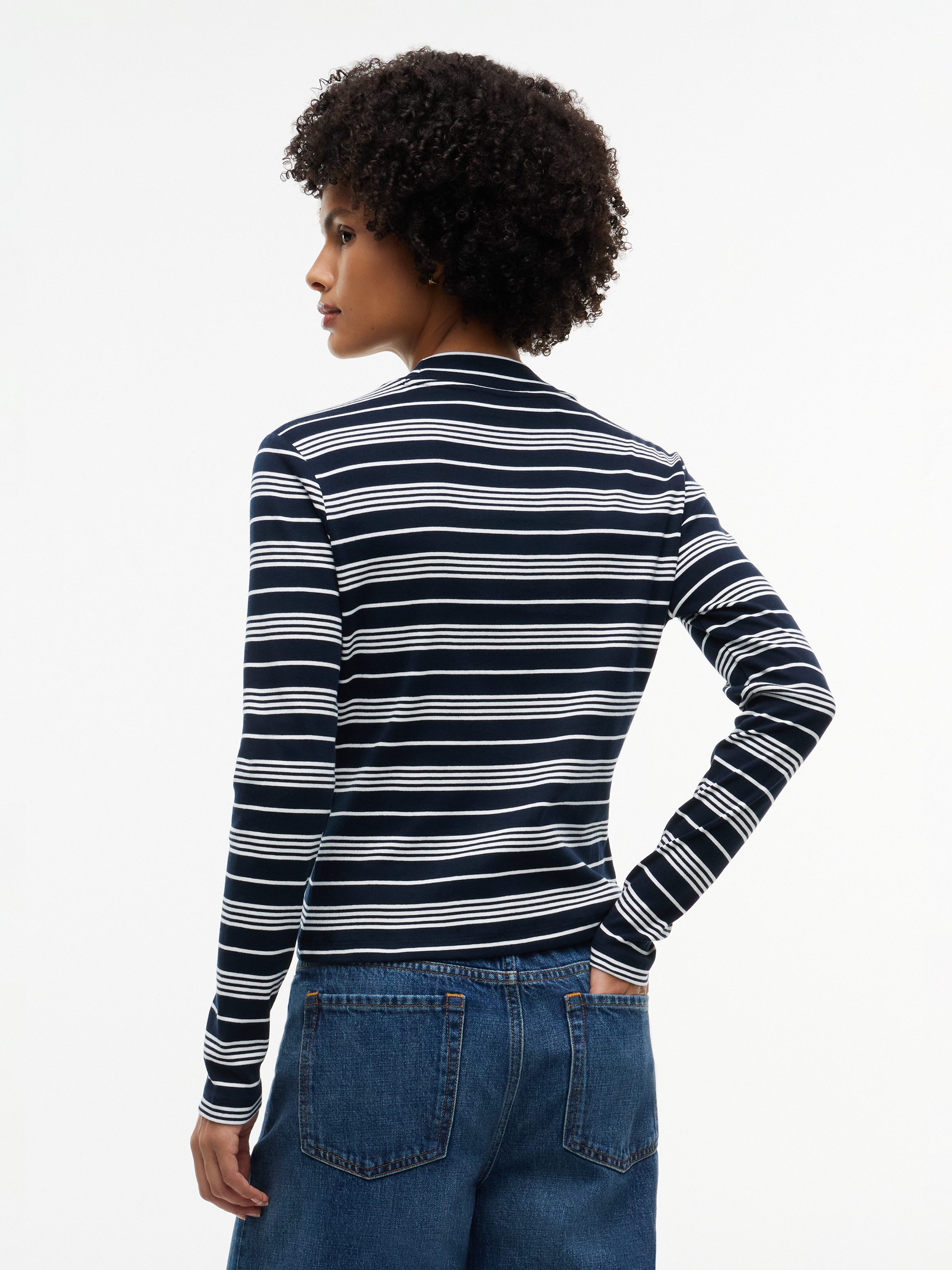 Tommy Hilfiger Langarmshirt SLIM CODY MOCK-NK LS Baumwolle, slim fit – Bild 3 von 5
