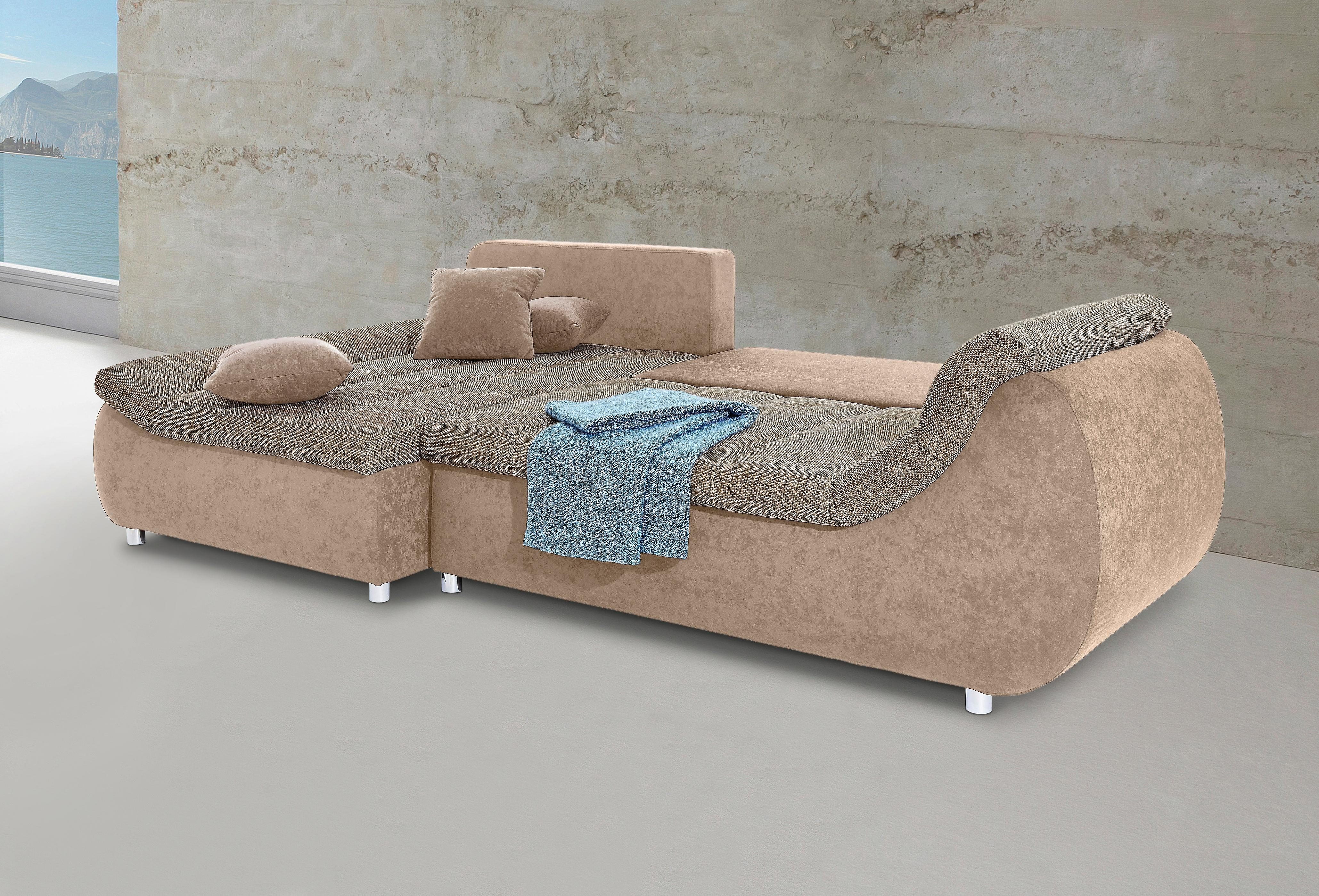 INOSIGN Ecksofa "Imola elegant und bequem, aktuelle Steppung im Sitz, L-For günstig online kaufen