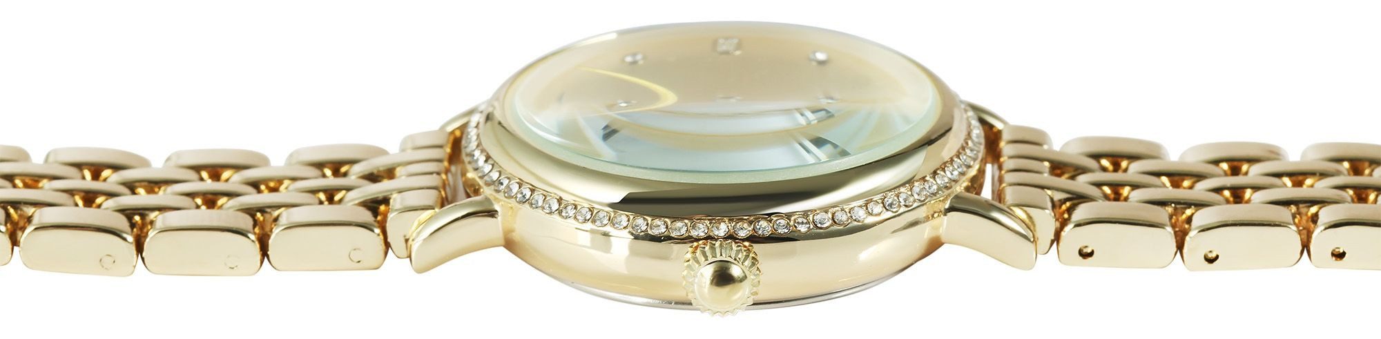 EXCELLANC Quarzuhr 1800248 mit Metallarmband, Similibesatz, Mineralglas günstig online kaufen