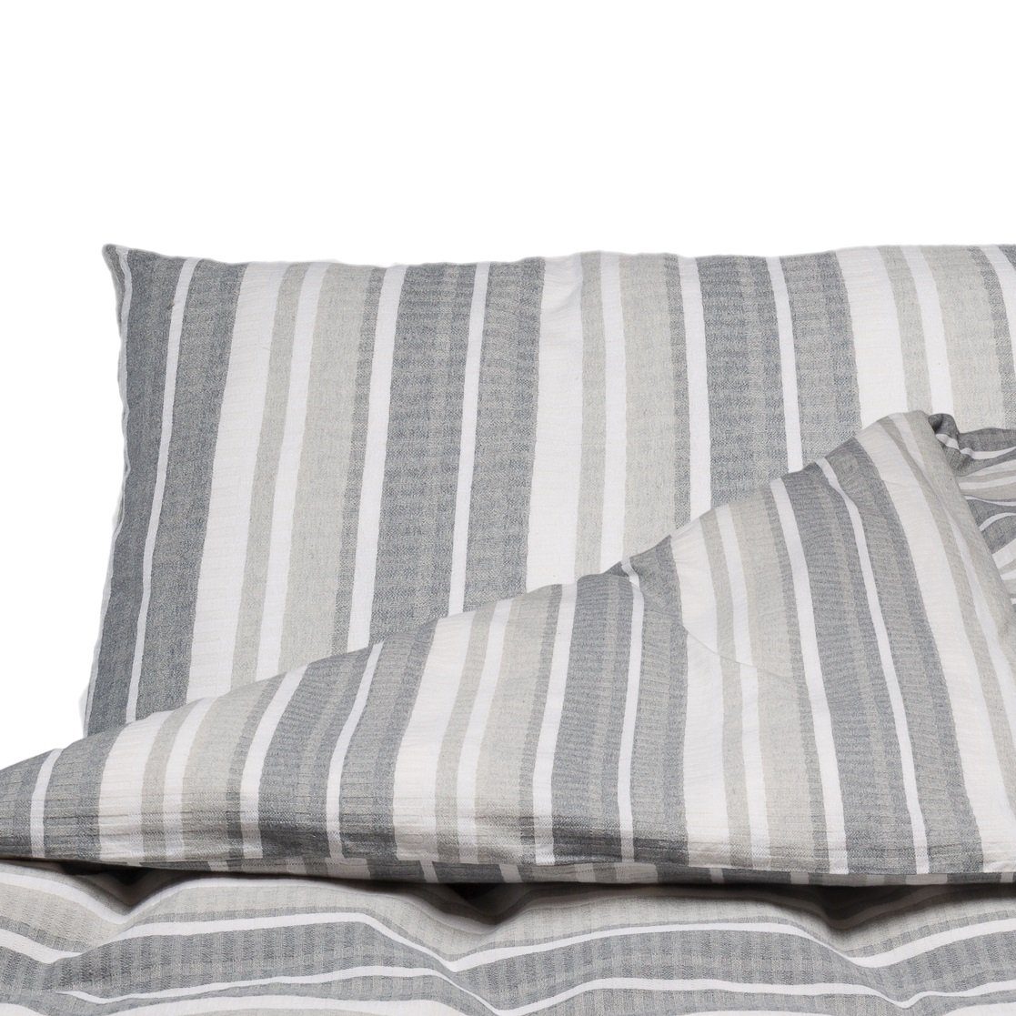 DAVID FUSSENEGGER Постельное белье David 'Streifen' 140 x 200 cm Filz - Hellgrau