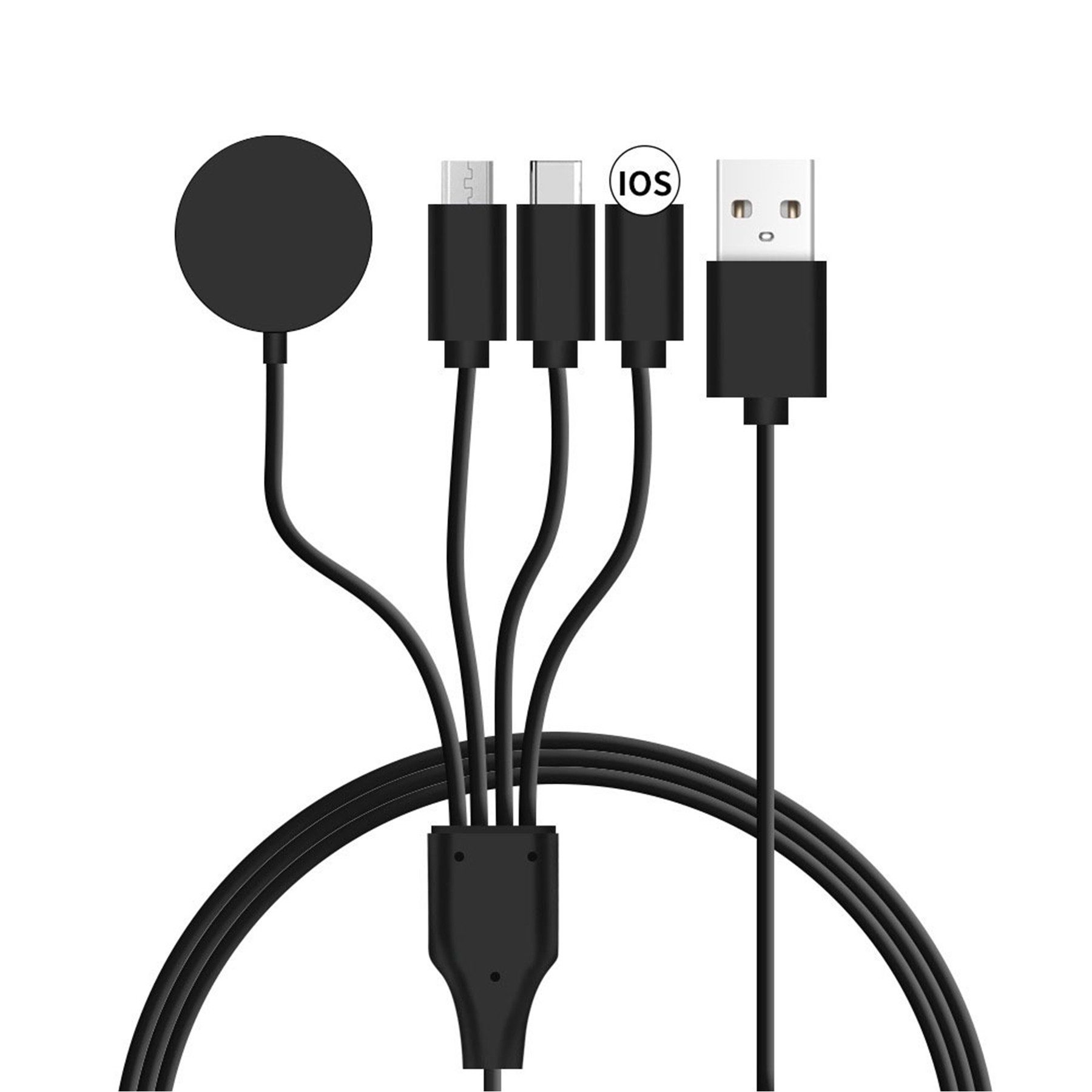 Senmudi Multi Ladekabel 4 in 1 für apple watch Ladegerät Thunderbolt-Kabel, 1.2M Universal Kabel, SchnellLadekabel, Type-c, Micro-USB, für iPhone 16/15/14/13/12/11/iPad/Airpods/iWatch Serien