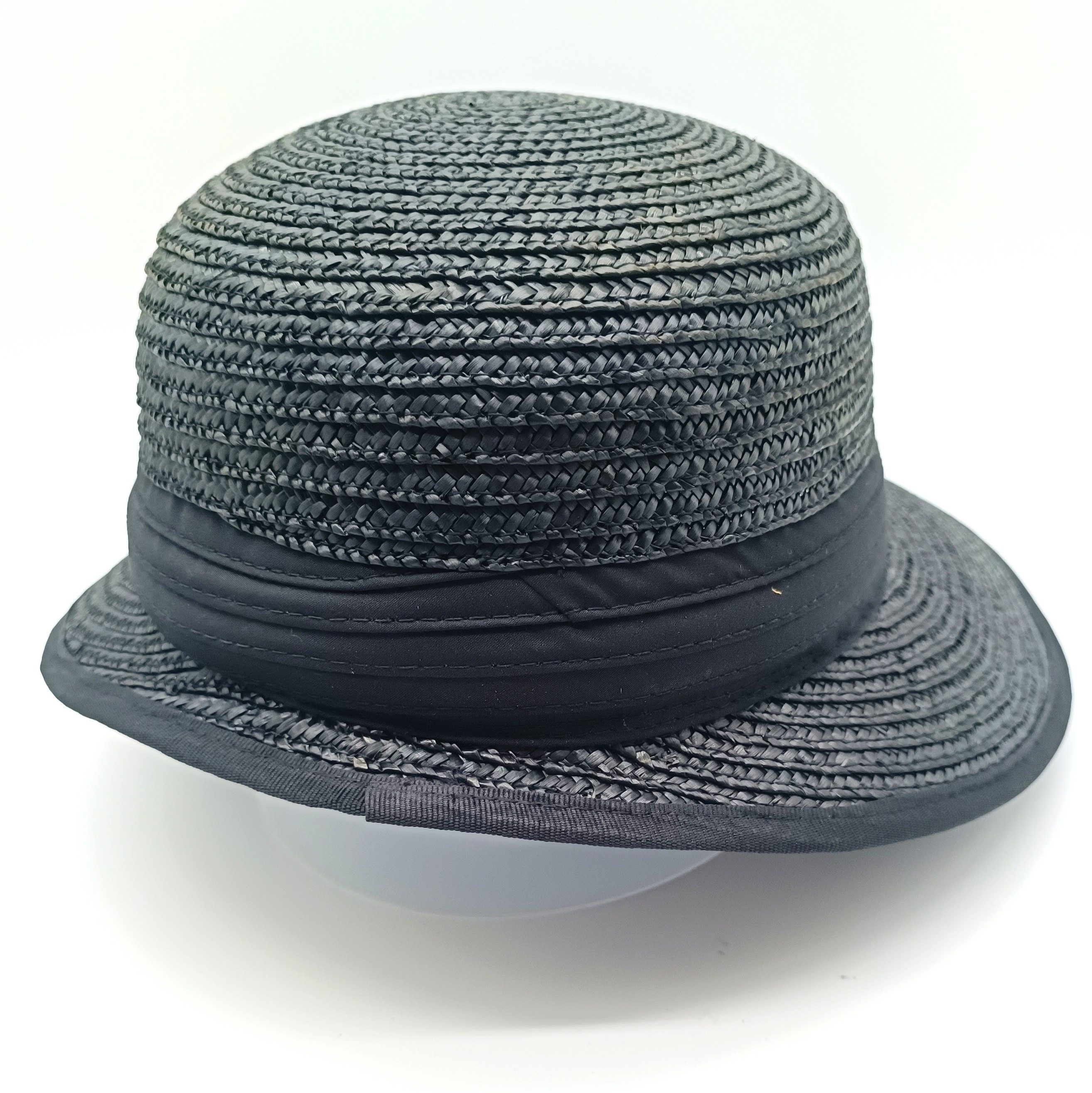 Seeberger Strohhut Strohborten-Schute 0010 schwarz