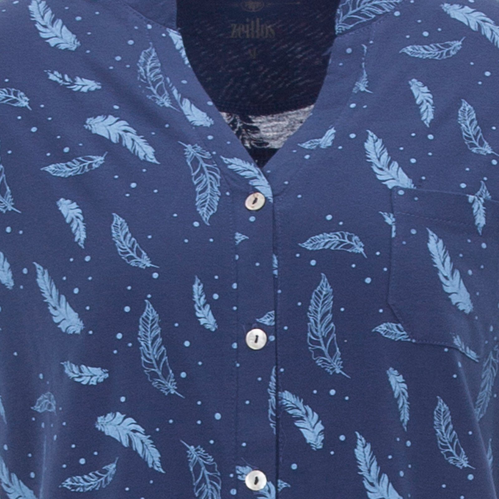 zeitlos Nachthemd Nachthemd Kurzarm Feder - blau