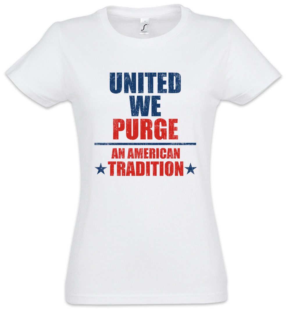 Urban Backwoods Print-Shirt An American Tradition Damen T-Shirt The Mask Maske Purge God Symbol (1-tlg) Zeichen Annual Logo Sign