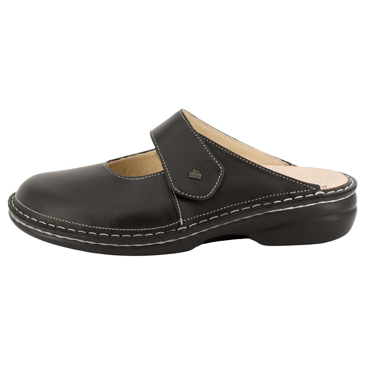 Finn Comfort STANFORD Pantolette Pantoletten - Verstellbarer Klettverschluss für sicheren Halt