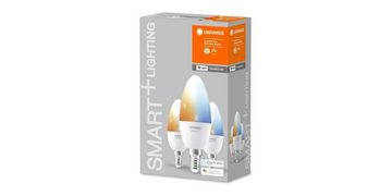 Ledvance LED-Leuchtmittel E14 LED Lampe SMART WiFi Dimmbar 4,9W Kerze Leuchte Glühbirne [3er], E14, 3 St., Warmweiß bis kaltweiß (Tunable White), Dimmbar, Energiesparend, Farbwechsel