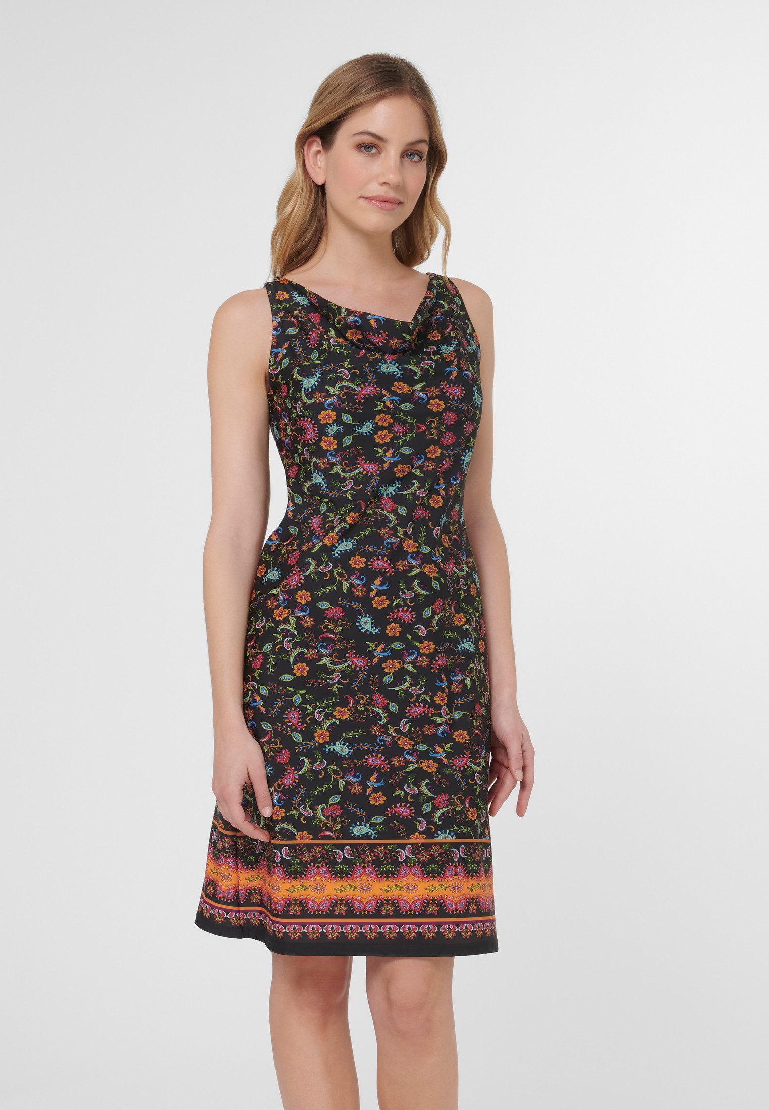 Strandkleid Bedrucktes Kleid mit Wasserfallausschnitt