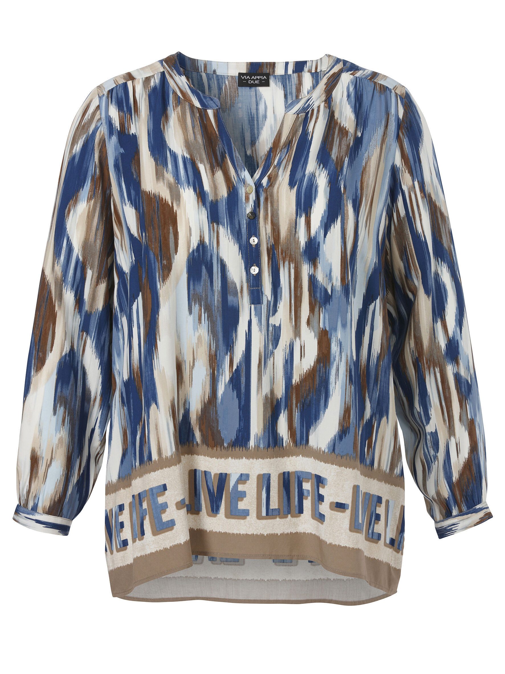 VIA APPIA DUE Schluppenbluse (1-tlg) mit Allover-Print in Blautönen günstig online kaufen