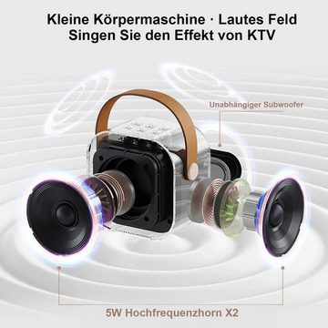 REDOM Tragbare Bluetooth Karaoke Maschine mit 2 Mikrofonen und Lautsprecher 3 Karaoke-Maschine (Bluetooth, für Kinder und Erwachsene mit Stimme wechselnde Effekte LED-Lichter)