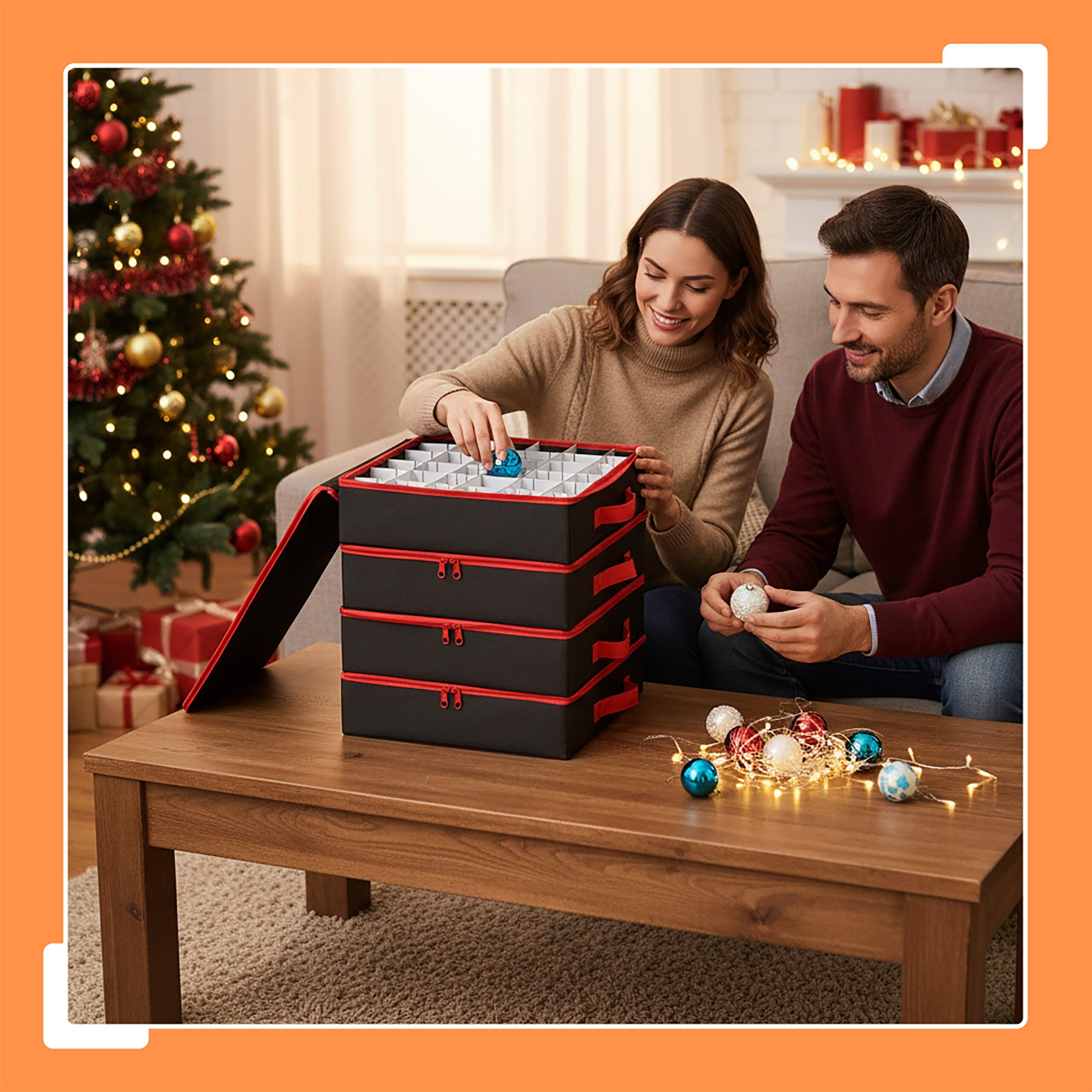 relaxdays Aufbewahrungsbox Weihnachtskugel Aufbewahrungsbox 4er Set, schwar günstig online kaufen