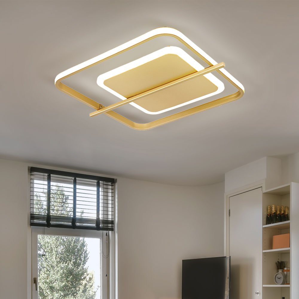 goldfarben Leuchtmittel L Deckenleuchte LED Deckenleuchte, inklusive, Globo 40 Warmweiß, cm LED Wohnzimmerlampe