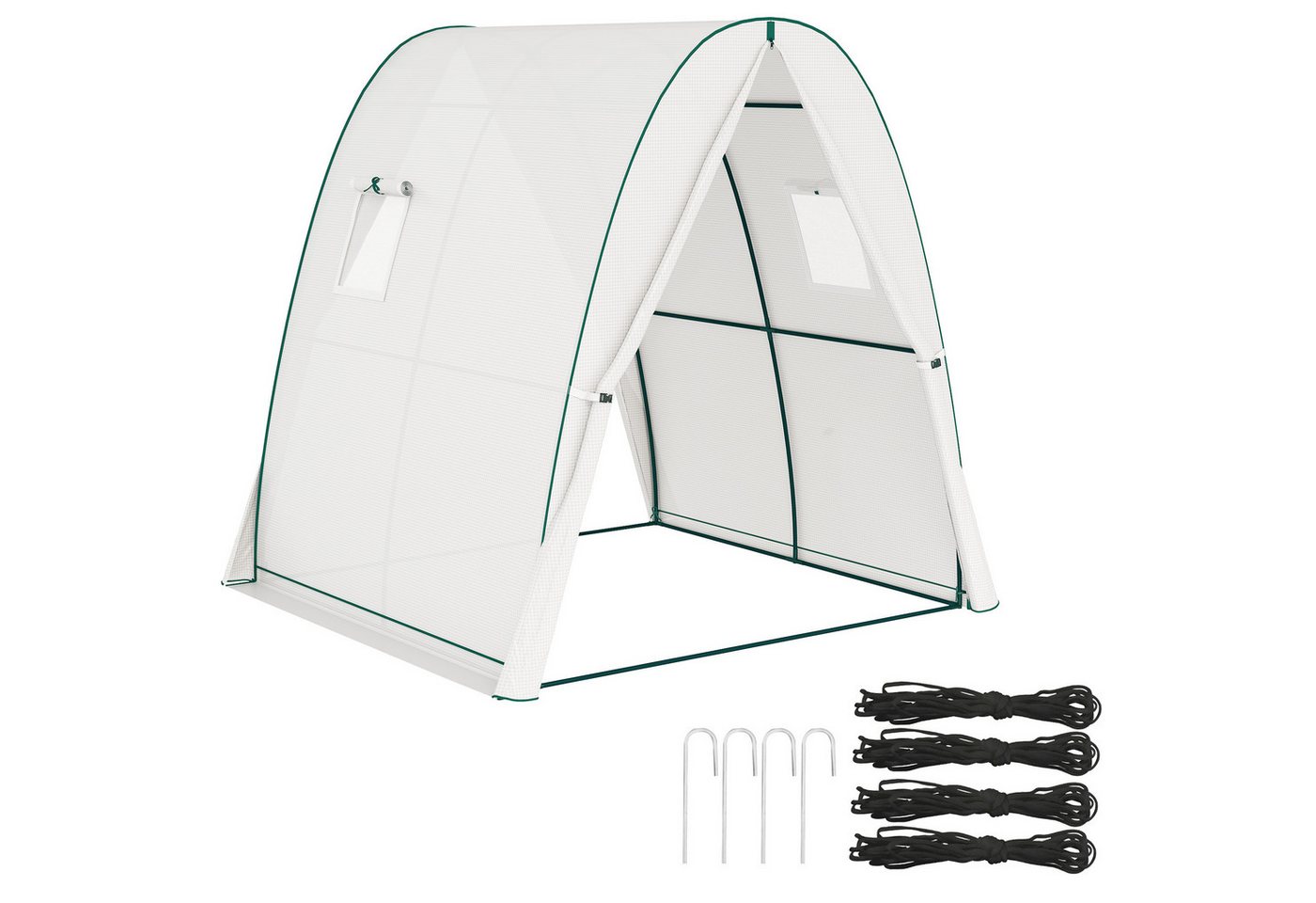 Outsunny Foliengewächshaus mit Rolltür, 2 Fernster, winterfest, aus Stahl, BxTxH: 180 x 180 x 200 cm, BxLxH: 76 x 180 x 200 cm, Gewächshaus 1-St., Folien Treibhaus, für Balkon, Garten, für Tomaten, Gemüse, Weiß weiß Outsunny Foliengewächshaus mit Rolltür, 2 Fernster, winterfest, aus Stahl, BxTxH: 180 x 180 x 200 cm, BxLxH: 76 x 180 x 200 cm, Gewächshaus 1-St., Folien Treibhaus, für Balkon, Garten, für Tomaten, Gemüse, Weiß weiß