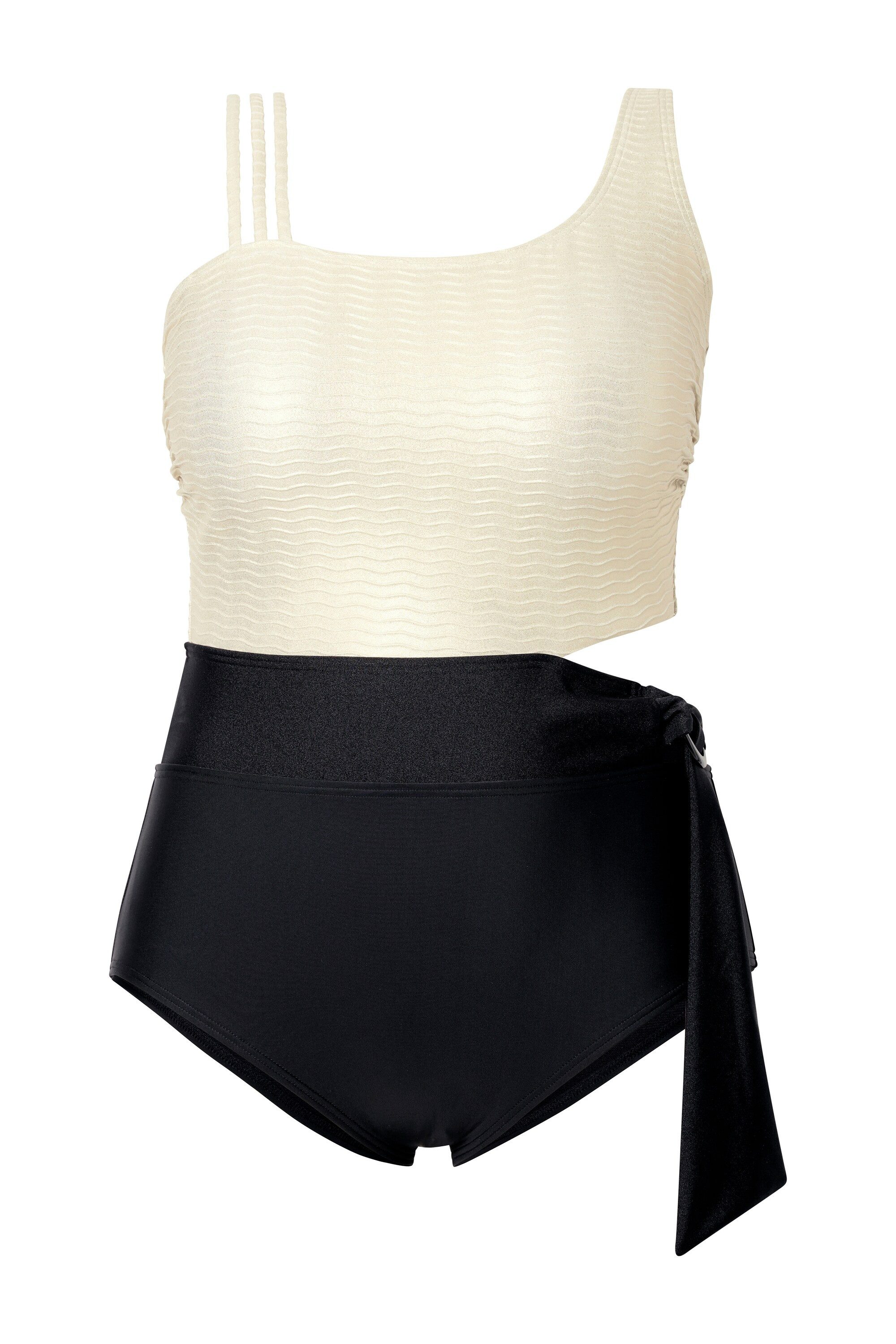 Ulla Popken Badeanzug Badeanzug goldene Büste Softcups Cut-Out recycelt günstig online kaufen