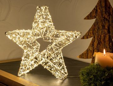 Star-Max LED Stern Weihnachtsstern, Weihnachtsdeko aussen, LED fest integriert, Warmweiß, stromsparende LED
