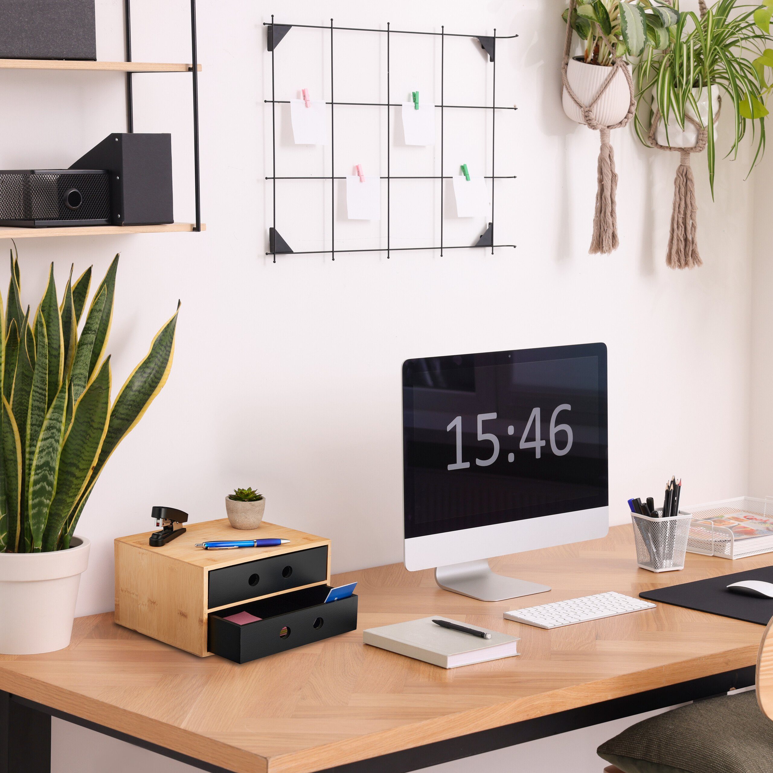 relaxdays Schreibtischaufsatz Schreibtisch Organizer mit 2 Schubladen günstig online kaufen