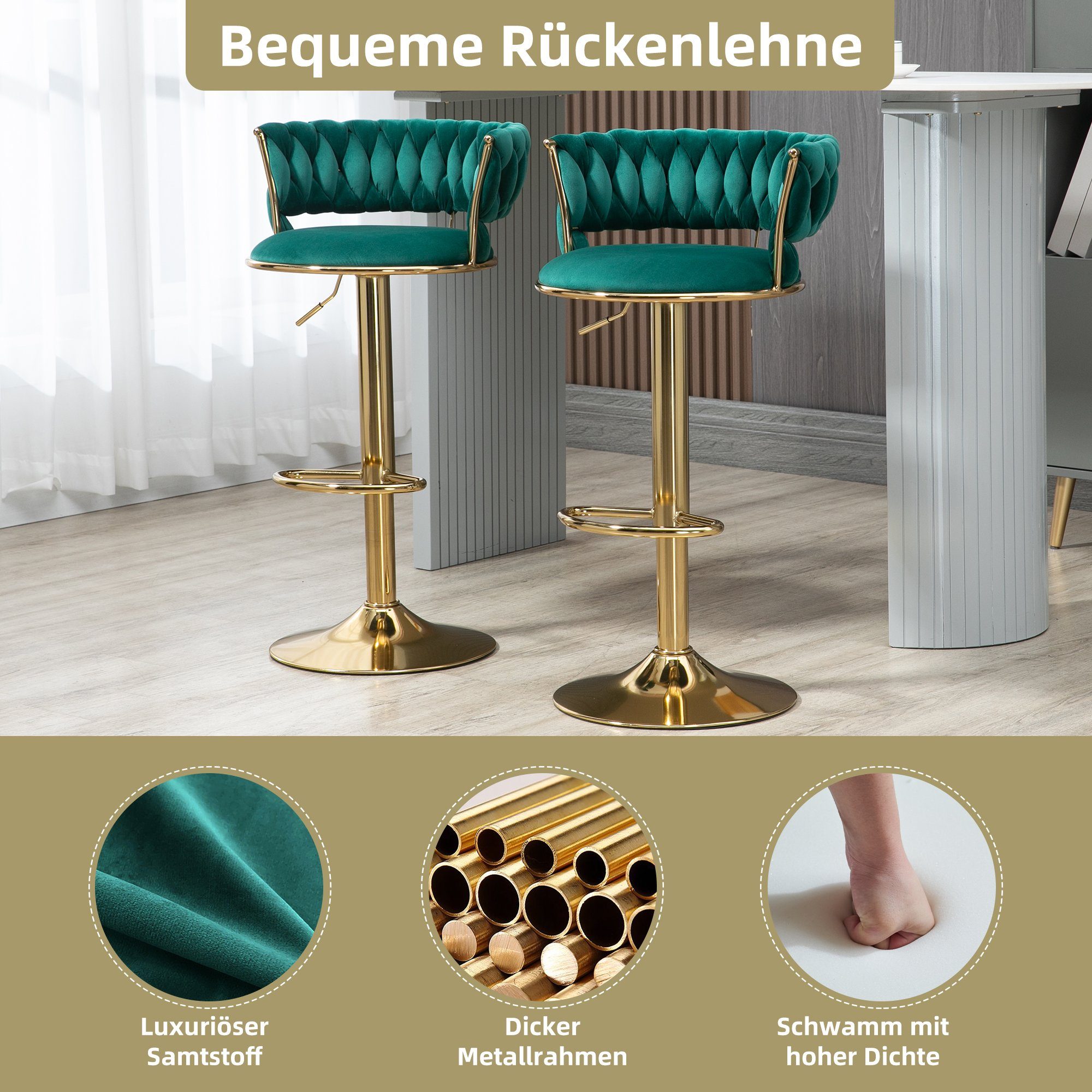 Merax Barhocker (2 St., gepolstert mit günstig online kaufen