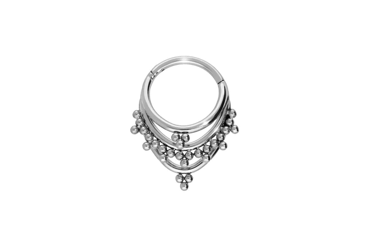 Piercing-Set Titan Segmentring Clicker 3 RINGE + KUGELDREIECKE