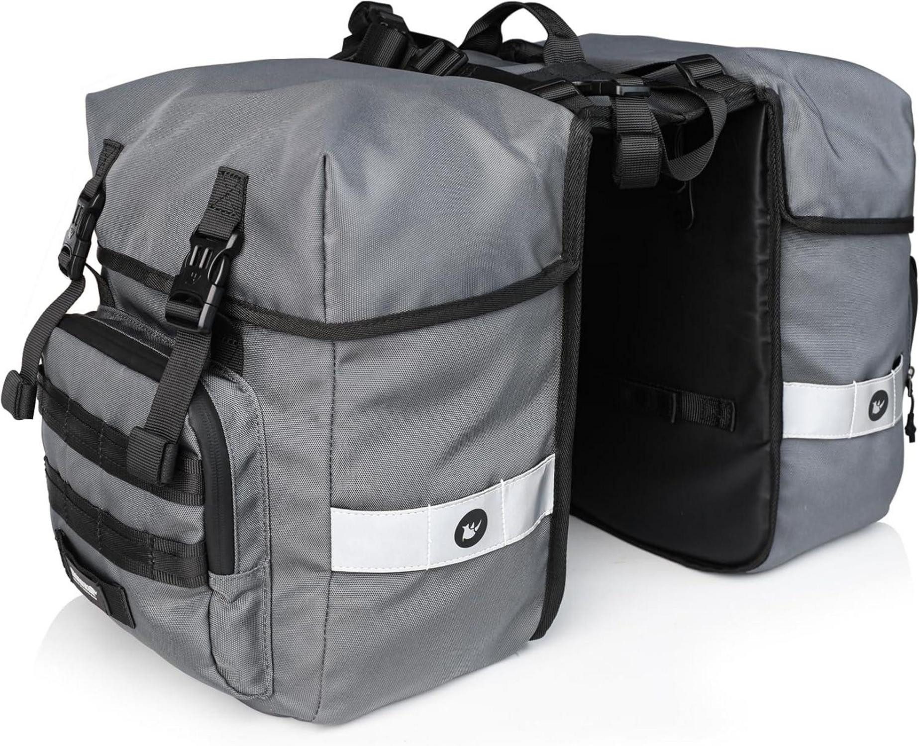 Fahrrad-Gepäckträger Fahrradtasche 2er Set Doppeltasche wasserdicht 40L mit Regenschutz