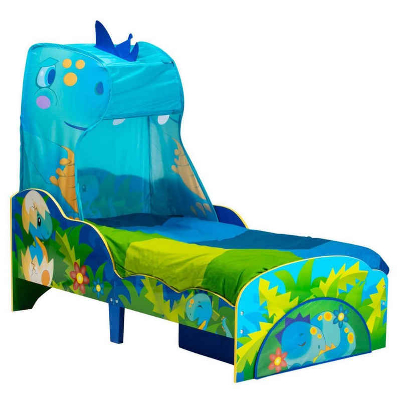 WORLDS APART Kinderbett »Kinderbett mit Schublade Dinosaurier 142×77×138 cm Bunt«