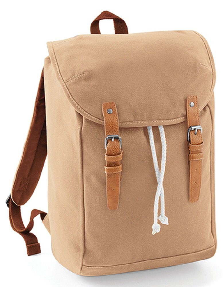 bis sand Vintage Cityrucksack Laptop-Fach ca. Volumen: mit Liter Zoll, 14 Quadra 19 Rucksack