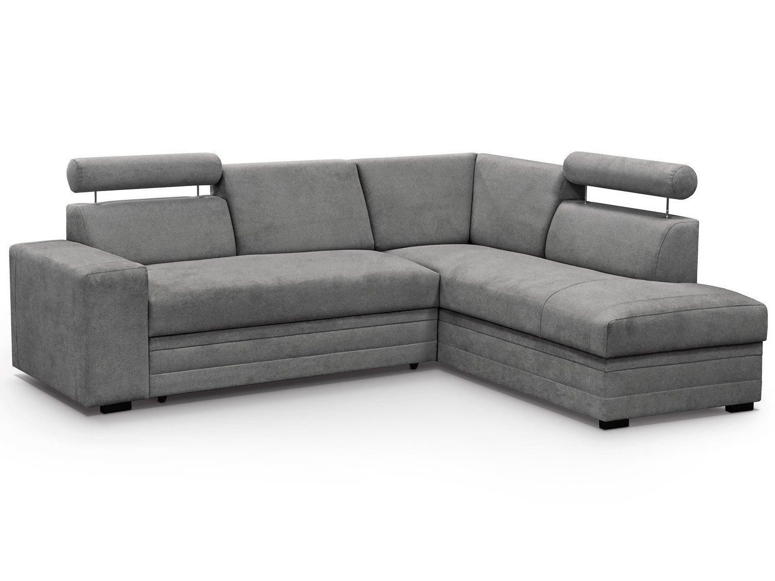 Beautysofa Ecksofa mit Bettkasten und verstellbaren Kopfstützen Roma, 250 cm breite L-Form Polsterecke, mit Schlaffunkton
