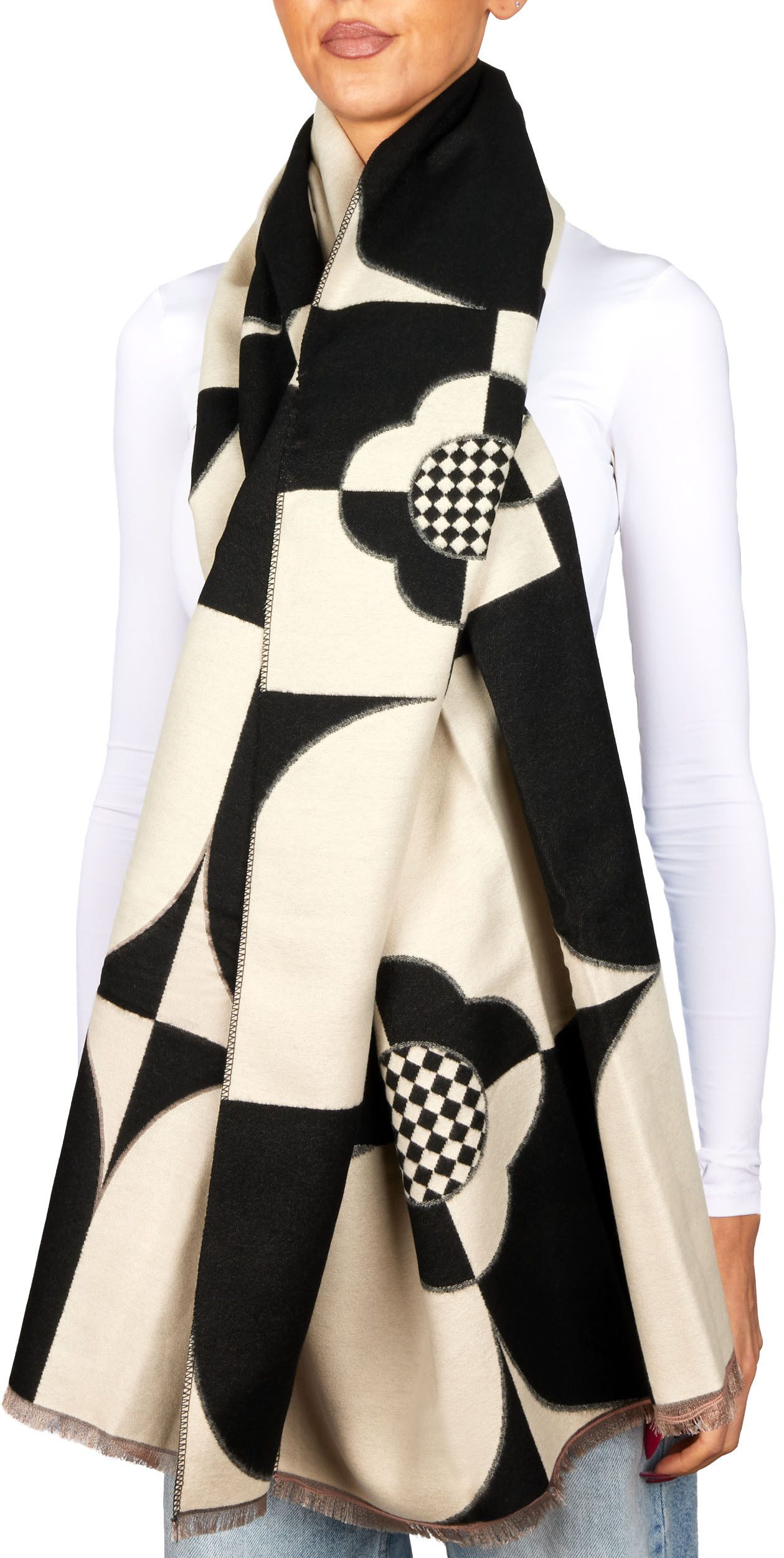 BRUBAKER Schal Cashmirillo Damen Schal mit Modernem Muster - 70 x 200 cm - Warm, (Oversized Schal für Herbst und Winter, 1-St), Kuschelig mit weichem Kaschmir-Gefühl - Damenschal Winterschal