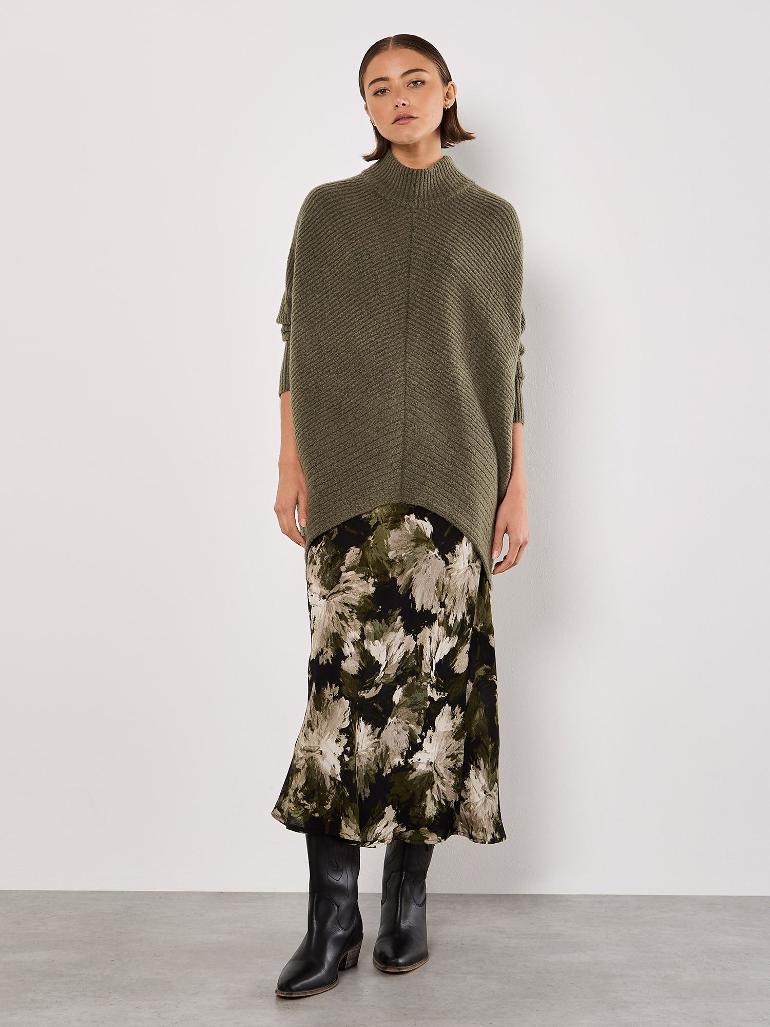 Apricot Strickpullover Oversized-Pullover mit Stehkragen günstig online kaufen