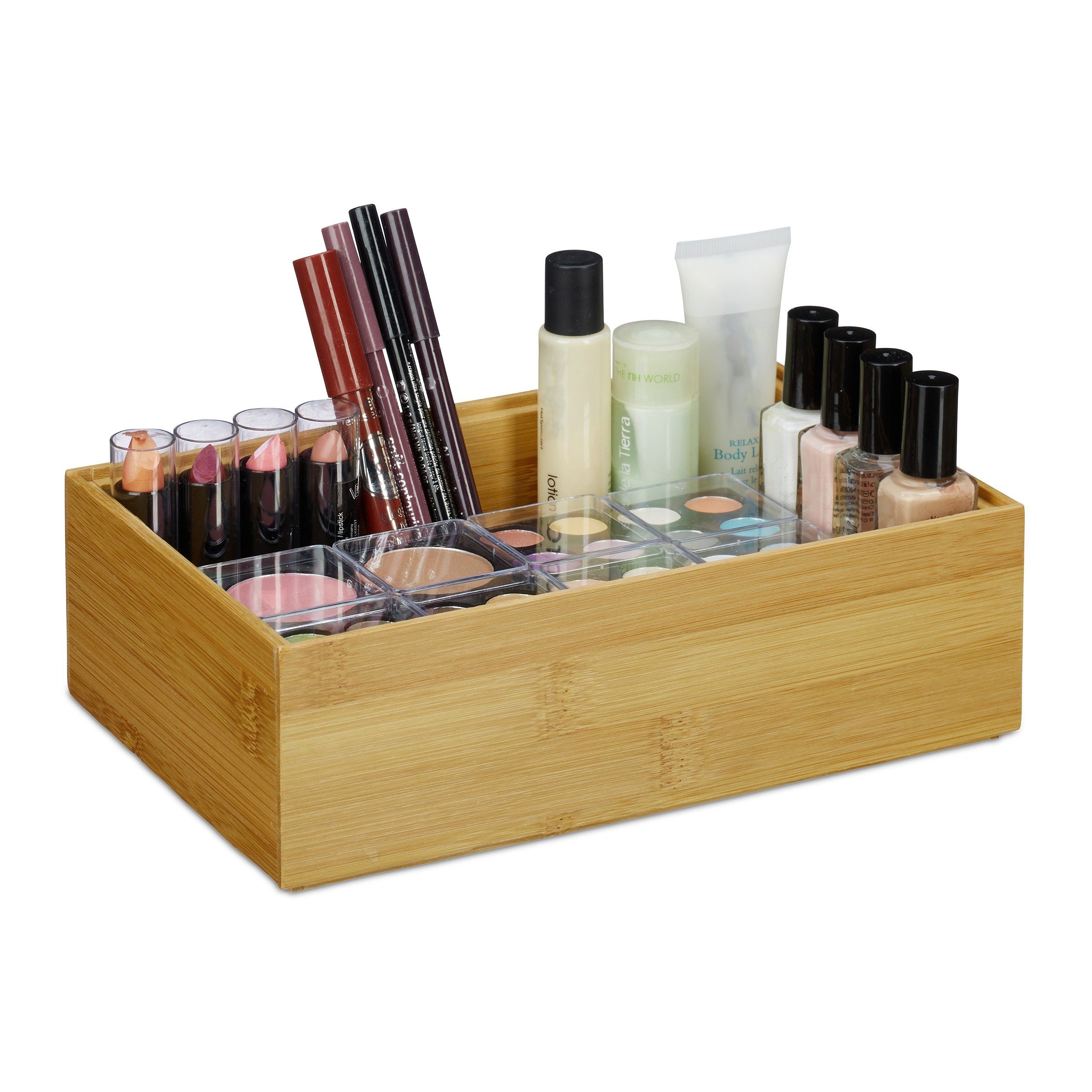relaxdays Aufbewahrungsbox 4 x Ordnungsbox Bambus günstig online kaufen