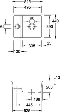 Villeroy & Boch Einbauspüle Keramikspüle 675801RW, Subway 60 XU - Hochwertige Lösung
