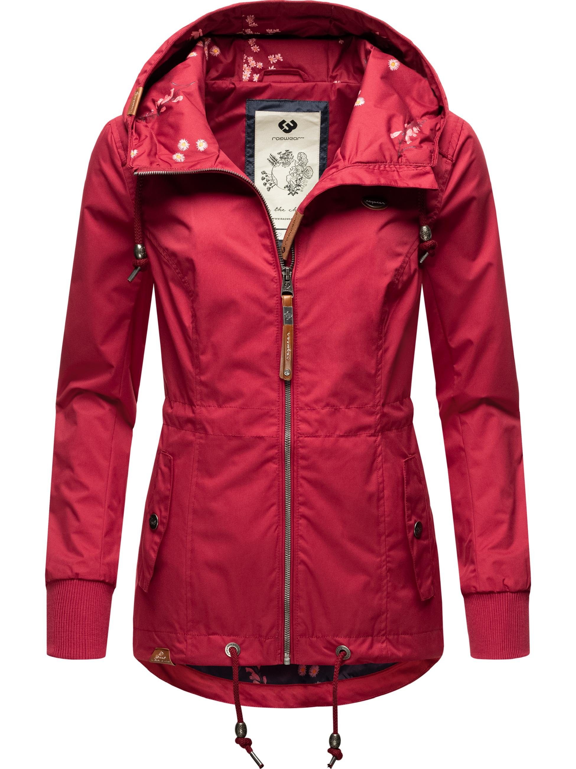 Ragwear Outdoorjacke Danka stylische Übergangsjacke mit großer Kapuze Red21 | Übergangsjacken