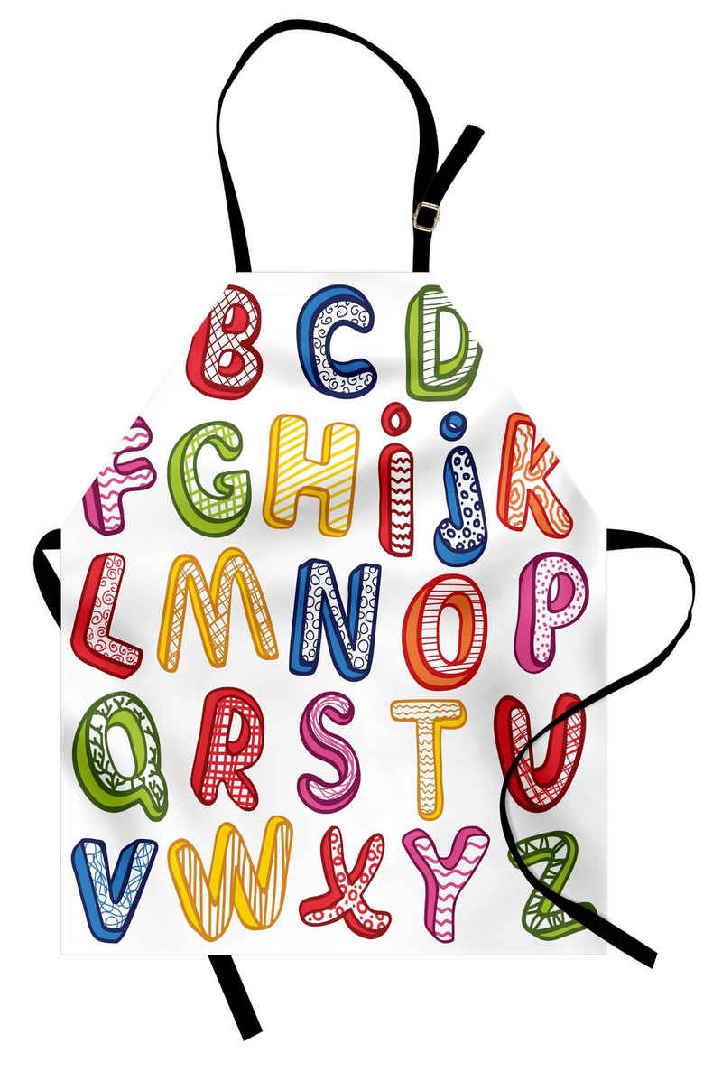Abakuhaus Kochschürze Höhenverstellbar Klare Farben ohne verblassen, Englisches Alphabet 3D-Buchstaben ABC