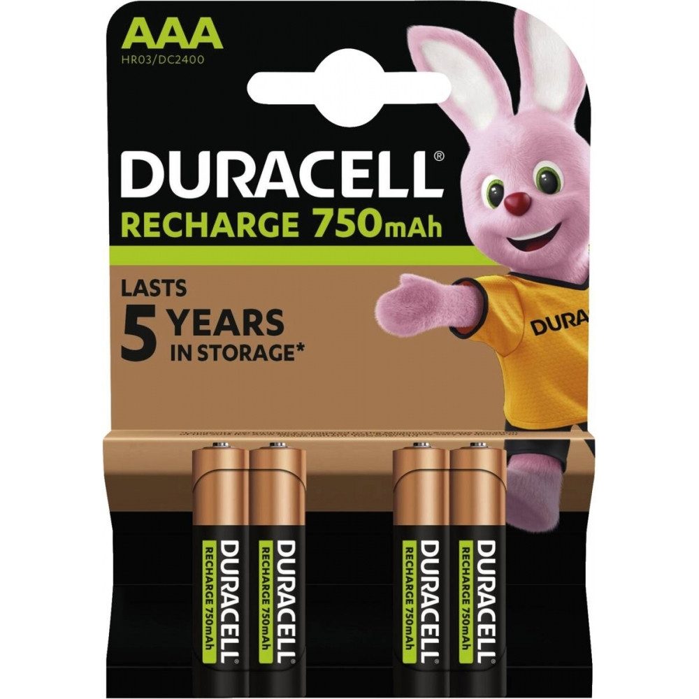 Duracell HR 03 AAA Akkus 750mAh 4er Set wiederaufladbar Batterie