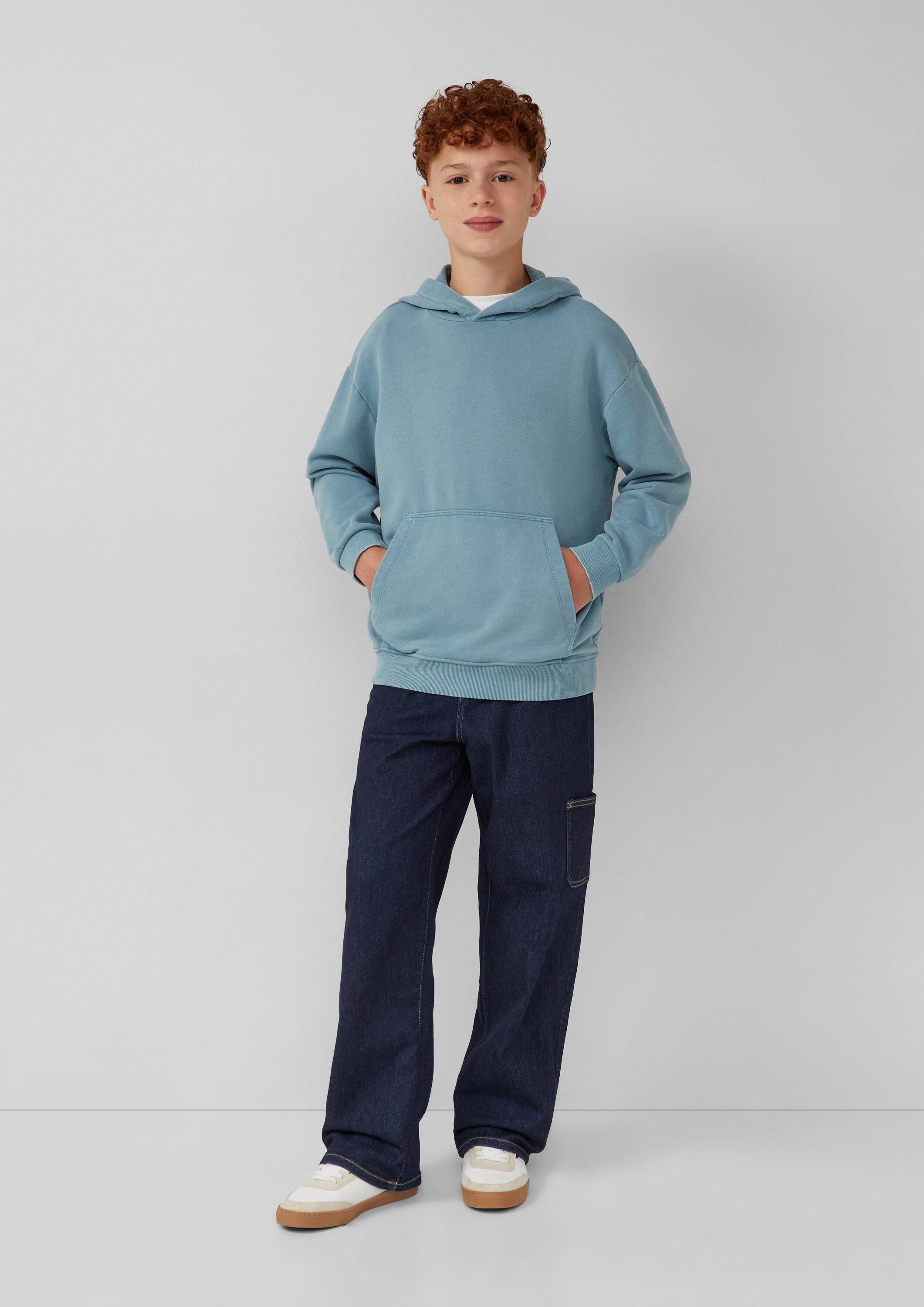 s.Oliver Sweatshirt Sweatshirt Gewaschener Kapuzensweater mit Rückenprint