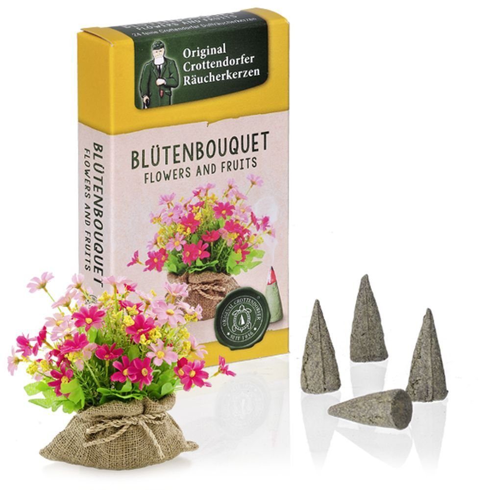 Crottendorfer Räuchermännchen 1 Päckchen Räucherkerzen Flowers & Fruits Blütenbouquet - 24er Packung