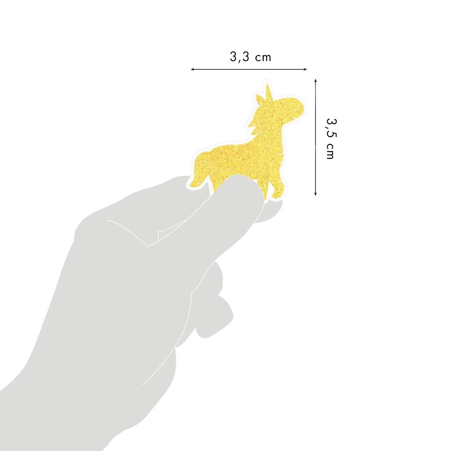 maildor Sticker 10x Glitty, 2 Stickerbogen 10,5x16cm, Einhörner, Gelb und Rosa AE218C, My Mandarine