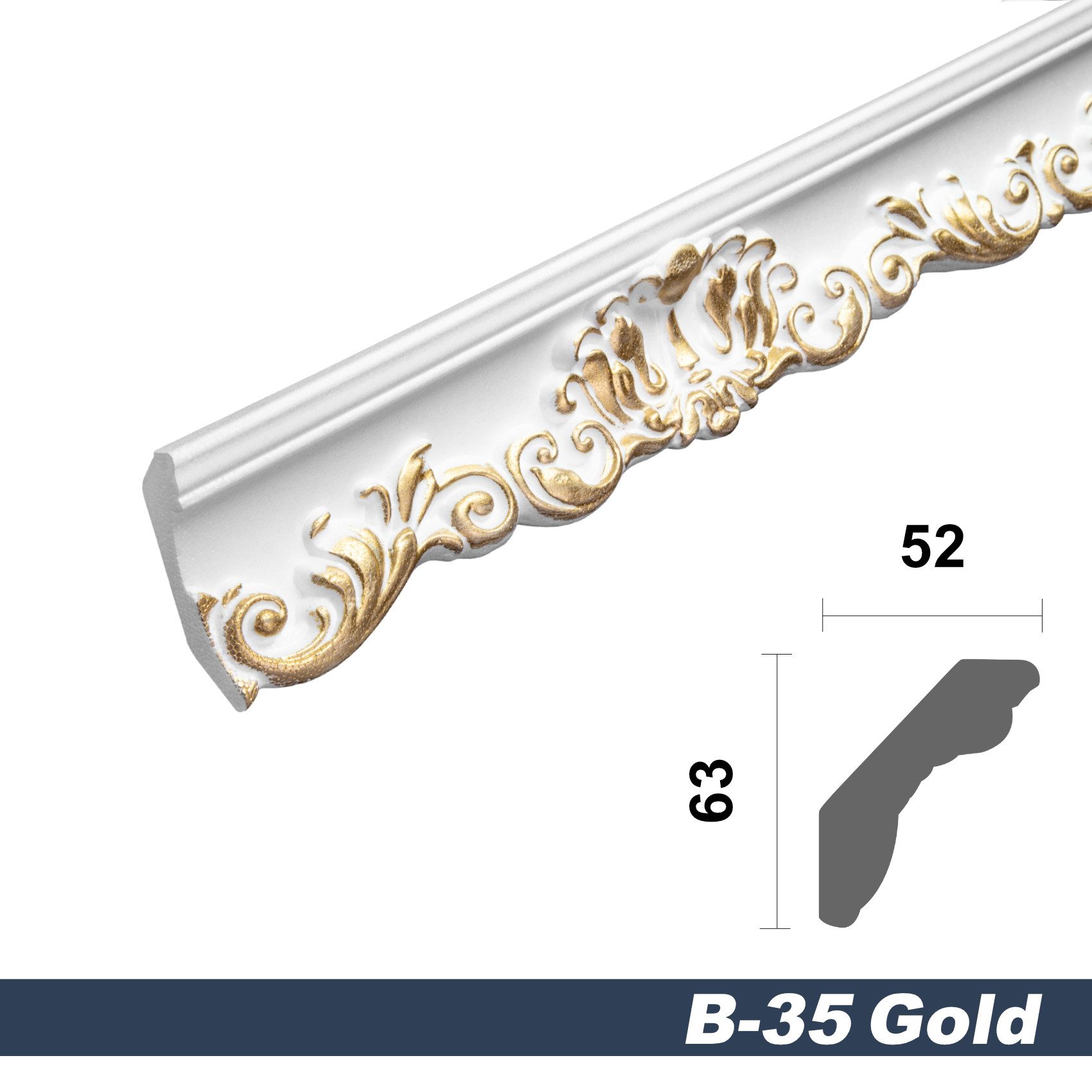 marbet design Stuckleiste B-35 gold, 30 günstig online kaufen