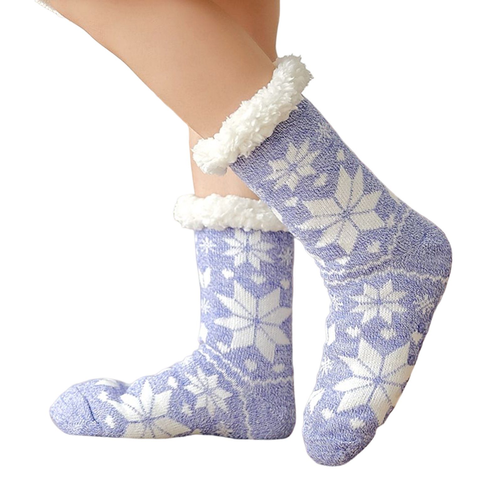 Blusmart Langsocken Weihnachts-Bodensocken Erwachsene Für Und blaues Damen, Zum Schneesocken, Ahornblatt