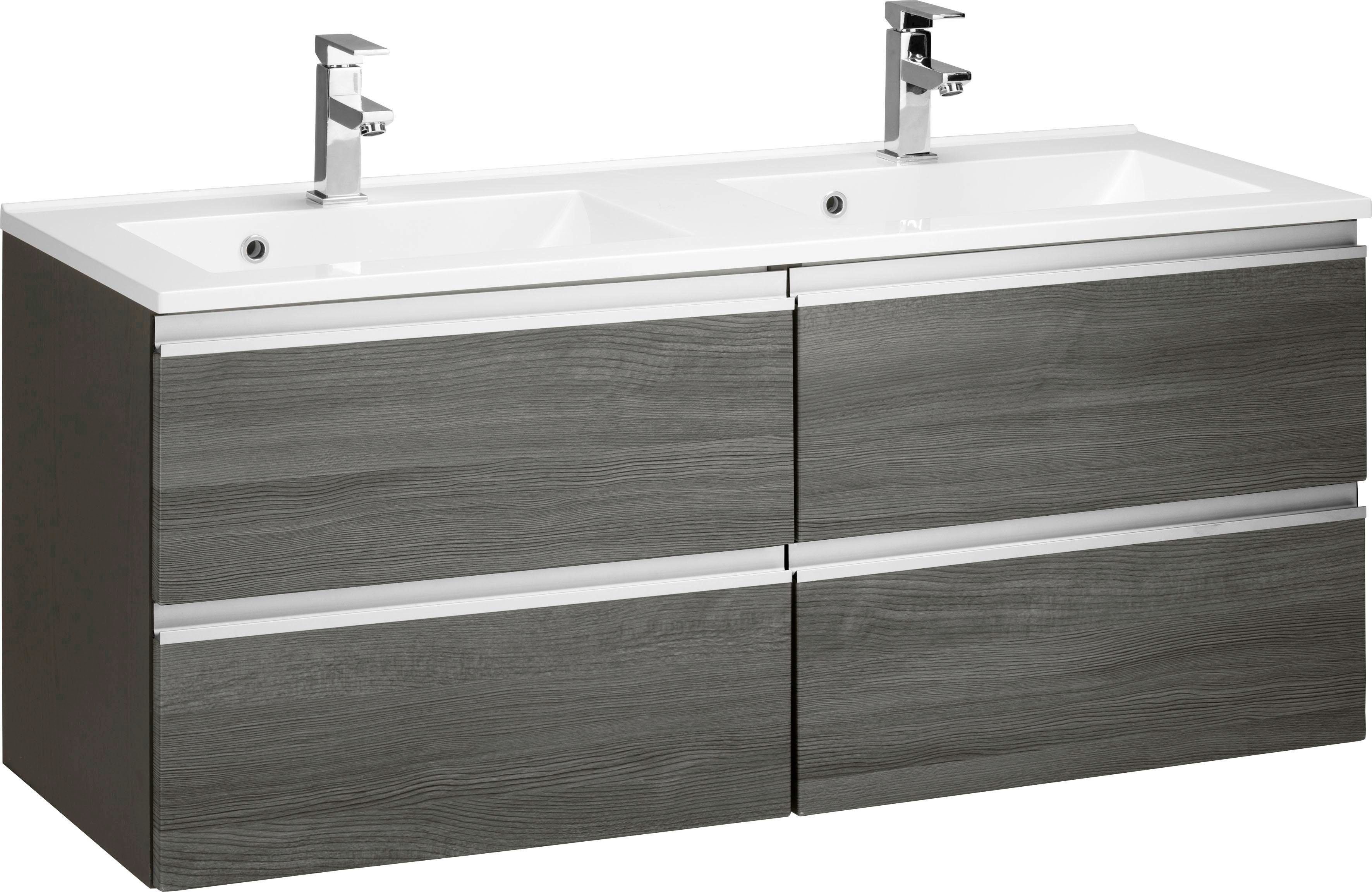 welltime Waschbeckenunterschrank Ohio Badmöbel, Waschtisch inkl. Waschbecken, Breite 120 cm