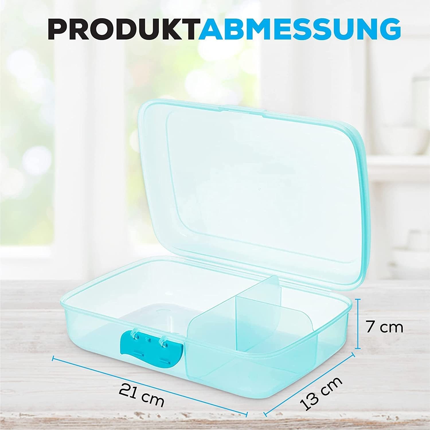 Centi Lunchbox Lunchbox mit Fächern für Kinder, 3 Farben, Kunststoff, (3er-Set)