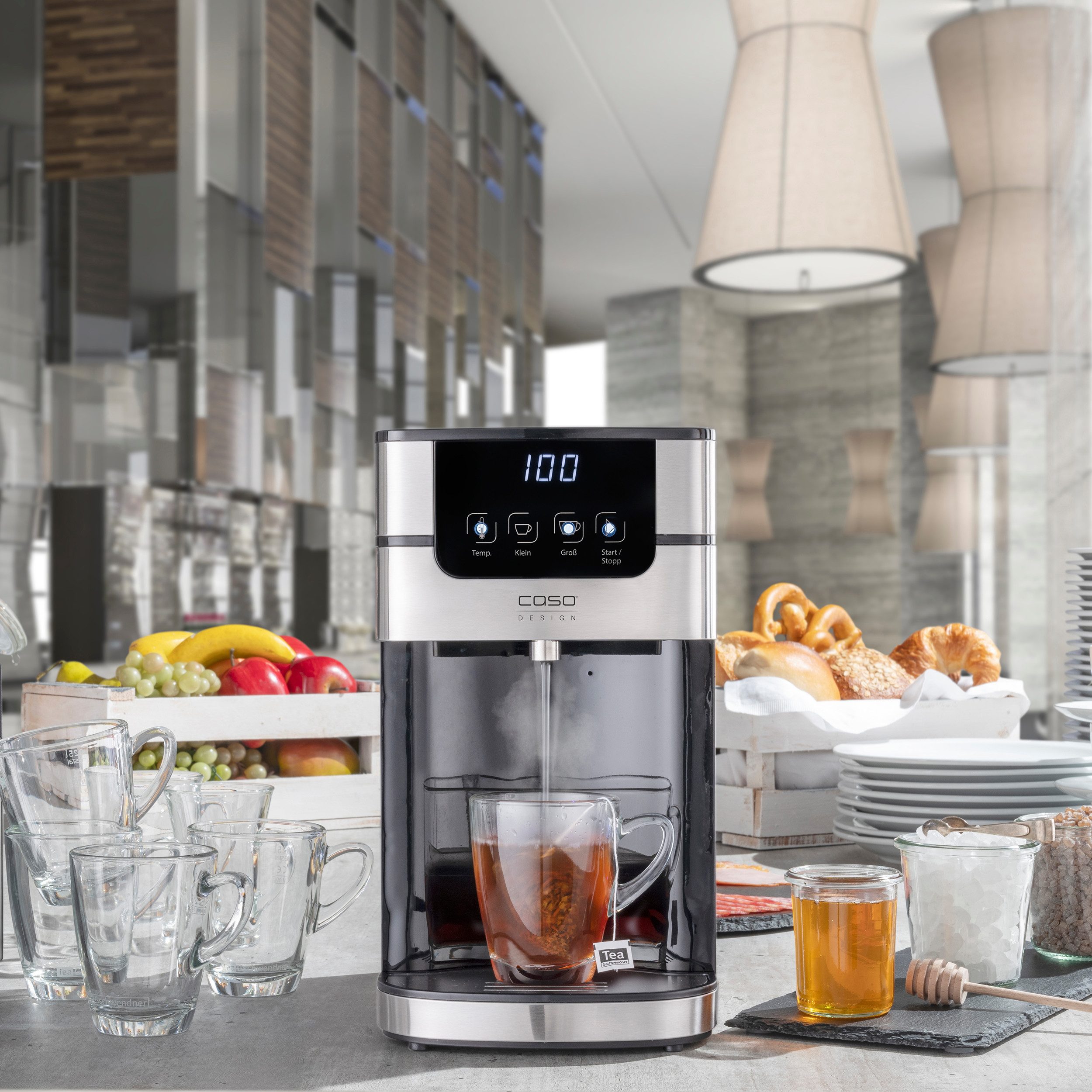 Caso Heißwasserspender PerfectCup 1000 Pro, 2600 W, Edelstahloptik, 4 Liter Wassertank