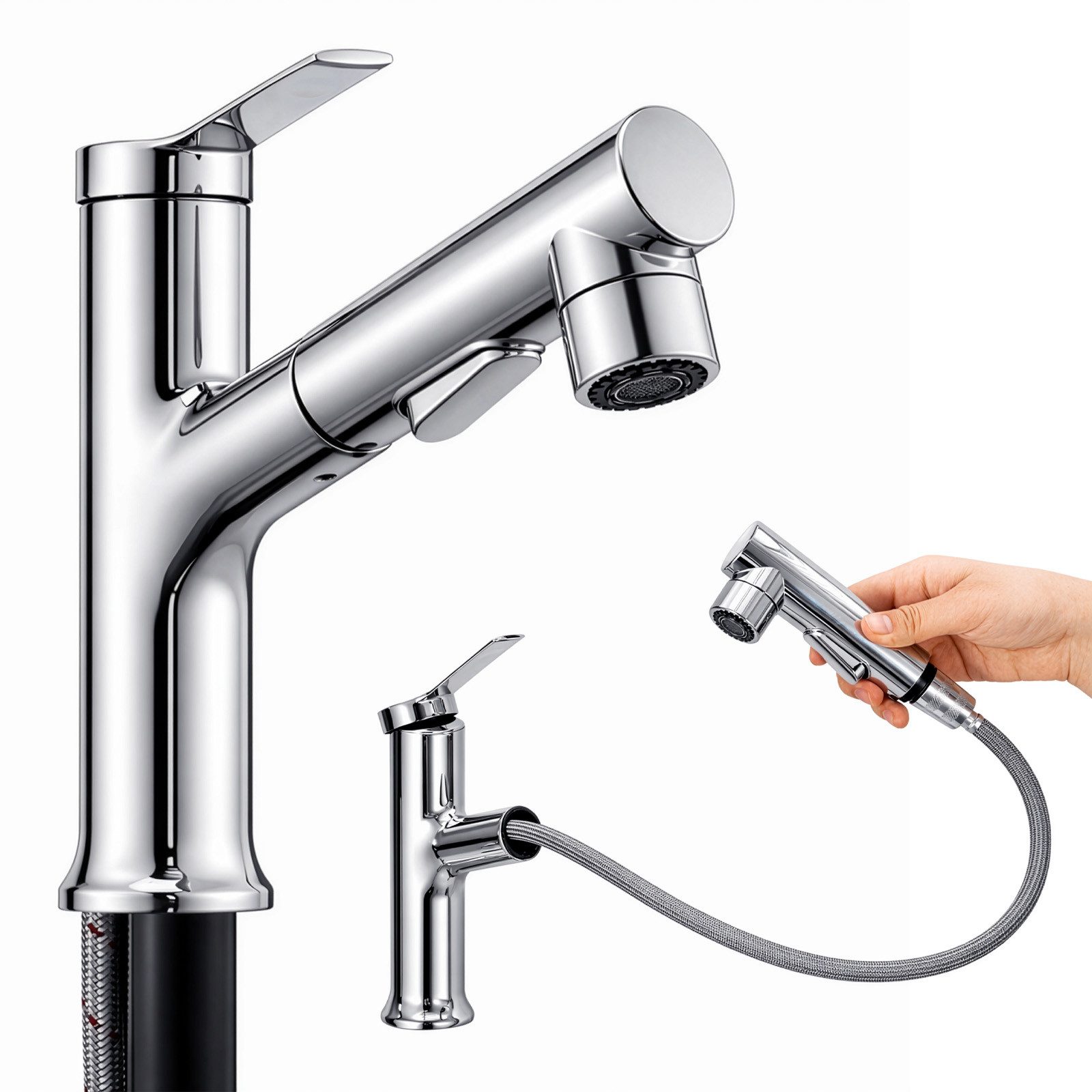 Youyijia Wasserhahnfilter Wasserhahn Mischbatterie, WaschtischEinhebelarmatur Waschtischarmatur