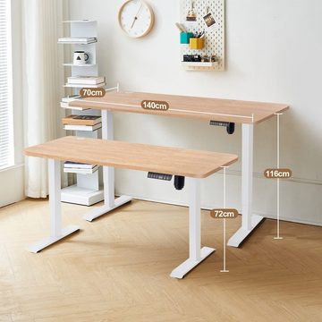 HOMALL Schreibtisch Höhenverstellbarer Elektrisch Schreibtisch, Vierteilige Tischplatte