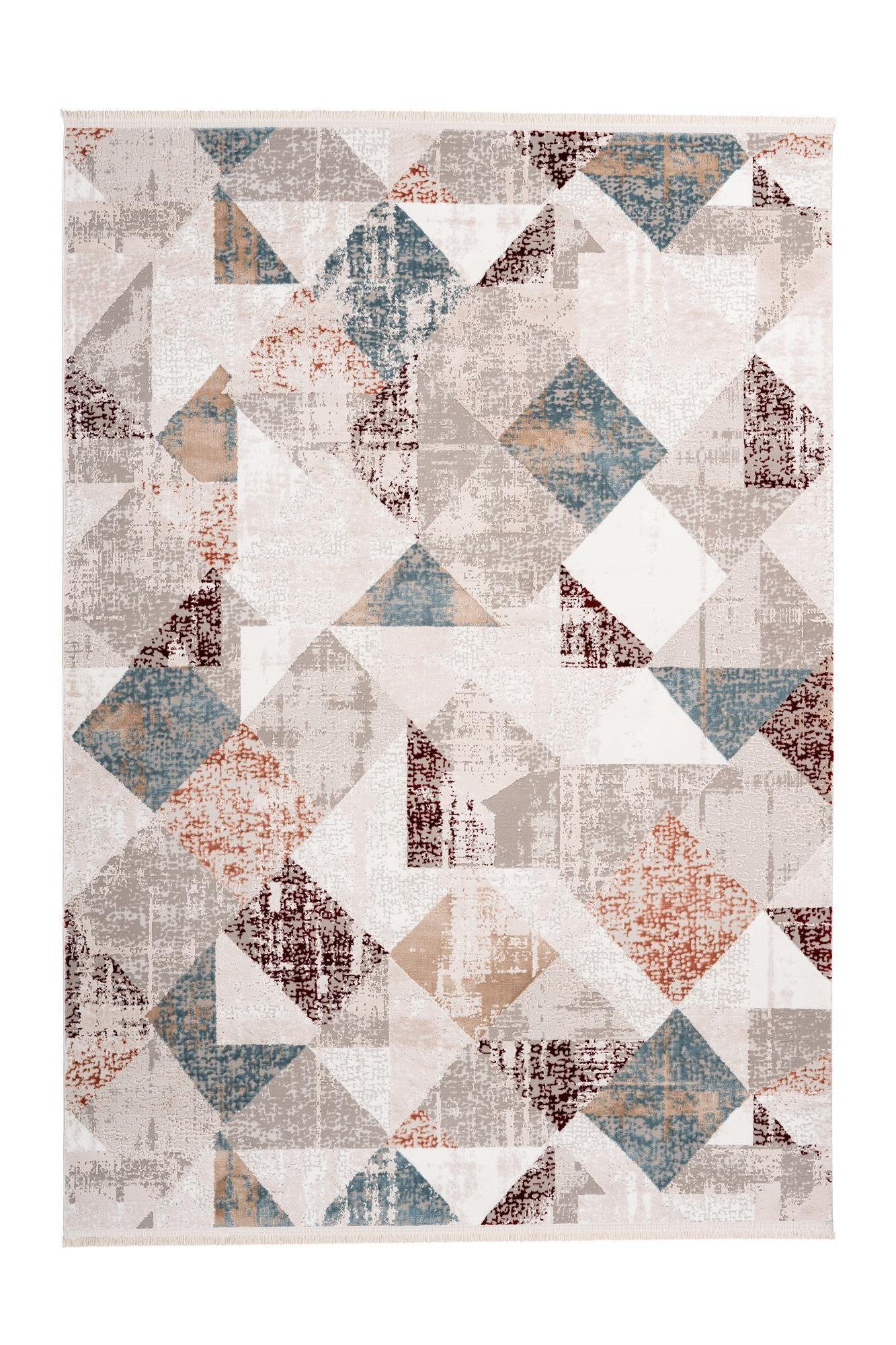 Teppich Kurzflorteppich Daimana 100 Taupe 80 x 150 cm, Qiyano, rechteckig, Höhe: 12 mm