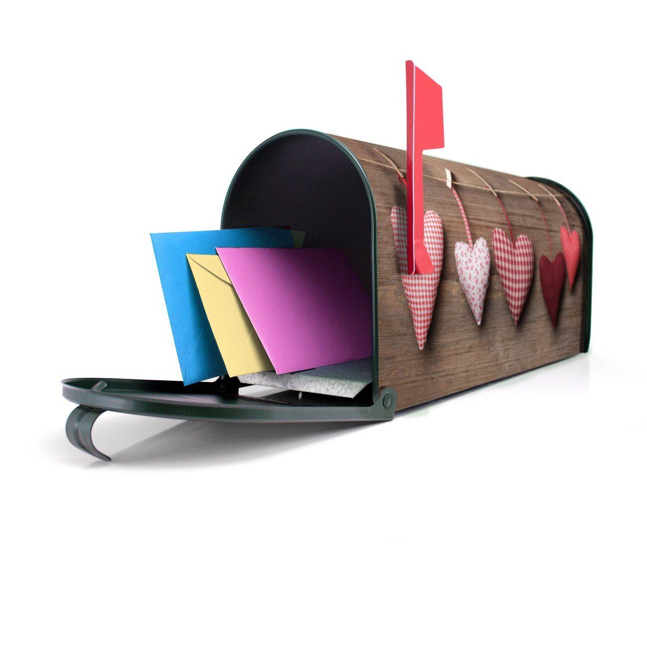 USA), Briefkasten, (Amerikanischer x Briefkasten 17 cm original Mailbox banjado grün Herzen Mississippi 51 Amerikanischer x 22 aus
