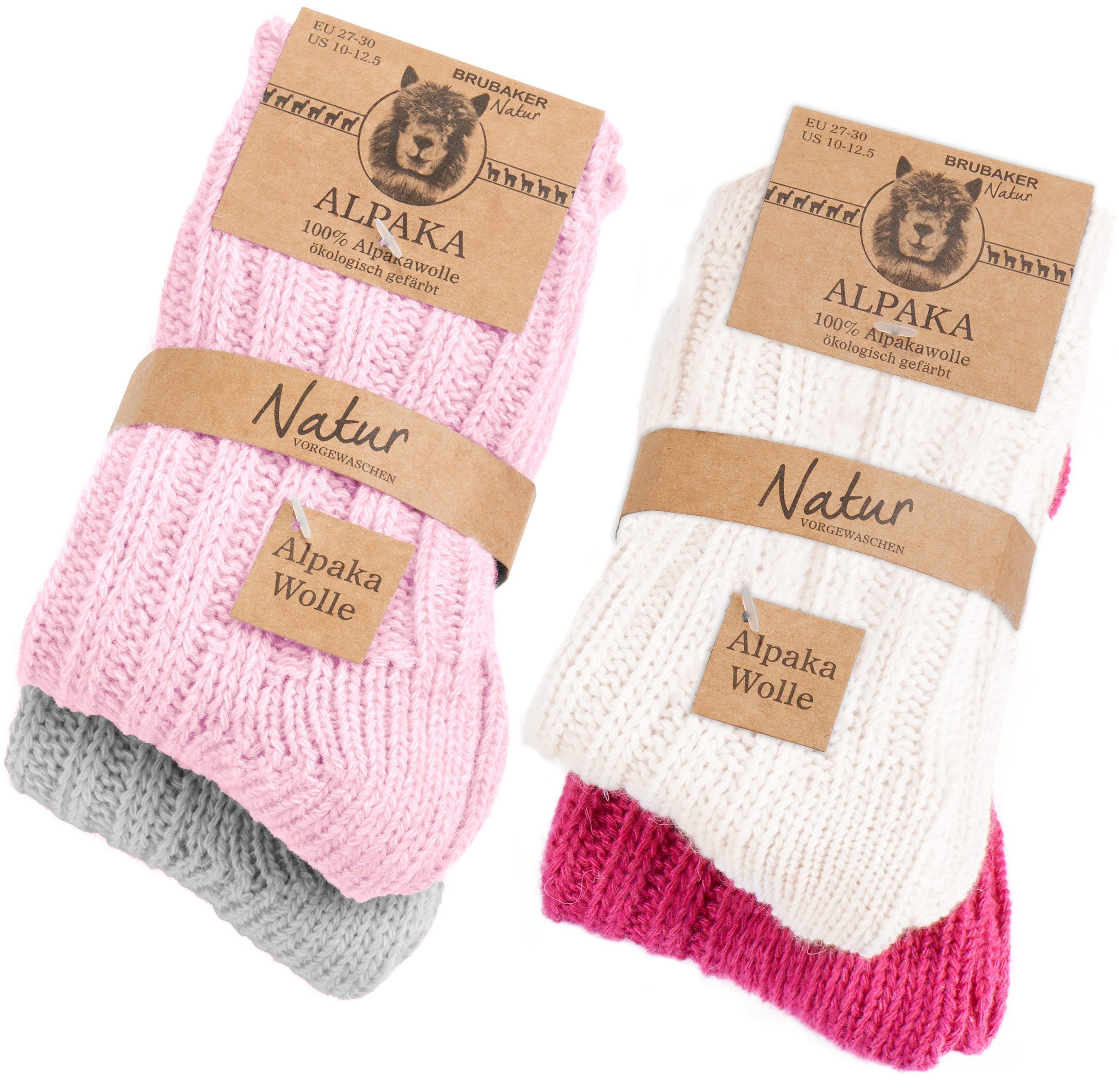 BRUBAKER Kuschelsocken »Kinder Alpaka Socken aus 100% Alpakawolle« (Set, 4  Paar) Wintersocken Set für Jungen und Mädchen - Kindersocken - Wollsocken  online kaufen | OTTO